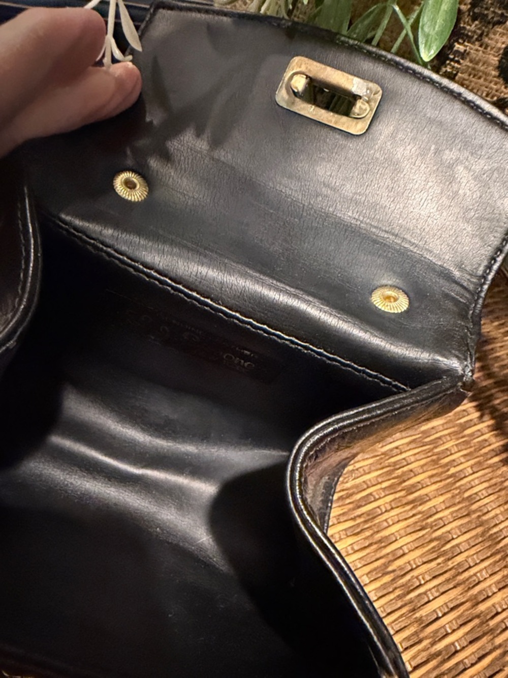 Black Mini Top-Handle Bag with Gold Studs - Picture 2 of 3
